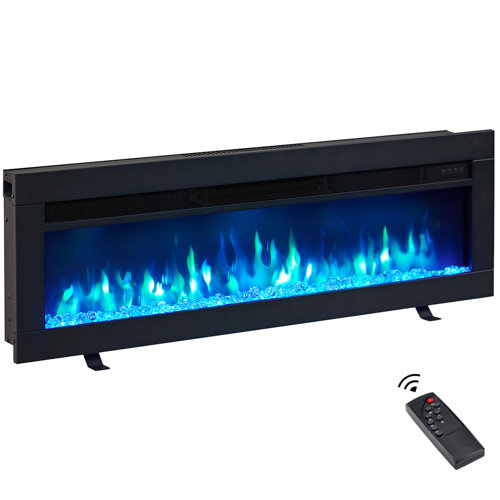 Wrought Studio Fawzieh 40'' W Electric Fireplace Insert with Adjustable Color Flames & Fire